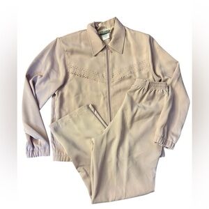 Light pink vintage track suit by Tradition size 8 matching pants and jacket
